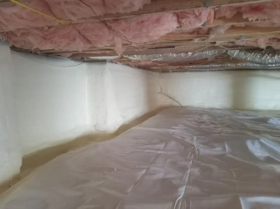 Crawl space encapsulation with closed-cell spray foam for Roof Waterproofing in North Codorus